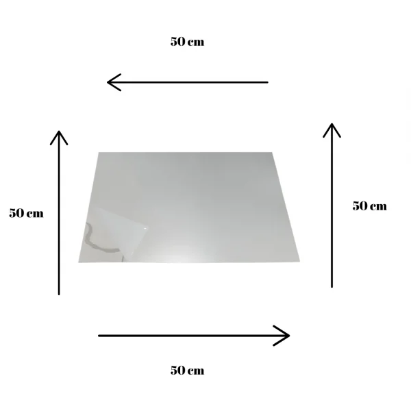 Chapa Acrilica Espelhada Prata 500x500mm Esp. 2,0mm