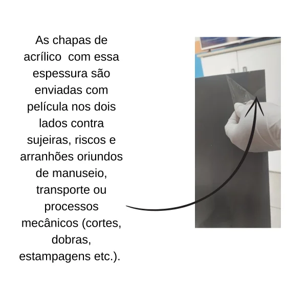 Chapa Acrilica Cinzal Leitoso (261) 1000x500mm esp. 3,0mm
