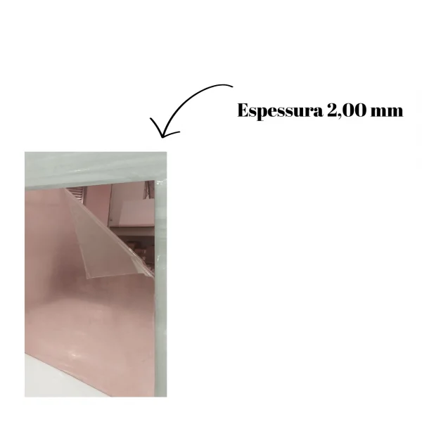 Chapa Acrilica Espelhada Rose 1000x500mm Esp. 2,0mm