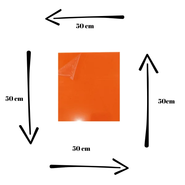Chapa Acrilica Colorida Laranja Fluorescente 50cmx50cm Esp. 3,0mm
