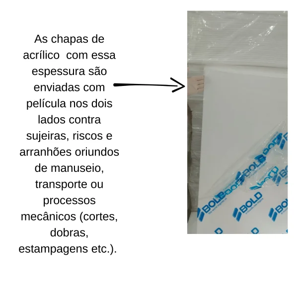 Chapa Acrilica Colorida Branca Leitosa 49cmx49cm Esp. 10,0mm