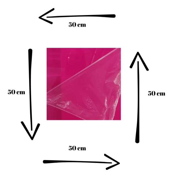 Chapa Acrilica Colorida Rosa transparente 50cmx50cm Esp. 3,0mm