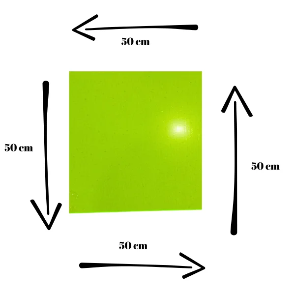 Chapa Acrilica Colorida Verde Fluorescente 50x50cm Esp. 3,0mm