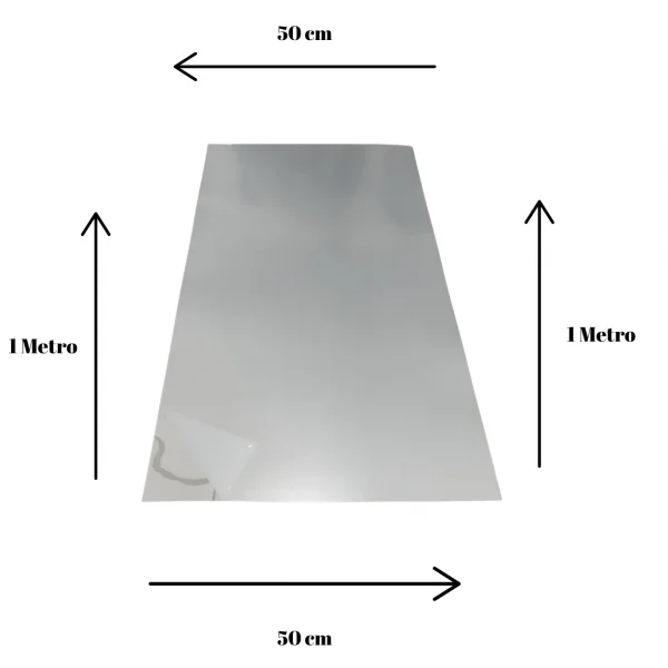 Chapa Acrilica Espelhada Prata 1000x500mm Esp. 2,0mm