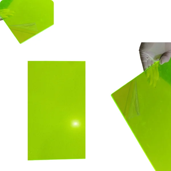 Chapa Acrilica Colorida Verde Fluorescente 1000x500mm Esp. 3,0mm