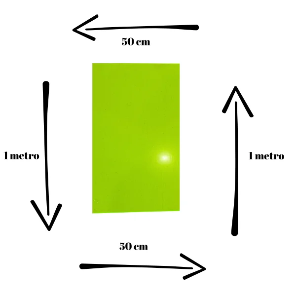 Chapa Acrilica Colorida Verde Fluorescente 1000x500mm Esp. 3,0mm