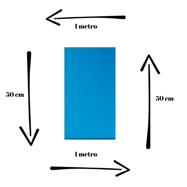 Chapa Acrilica Colorida Azul Fluorescente 1000x500mm Esp. 3,0mm