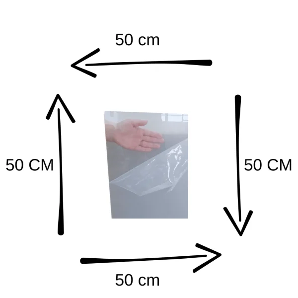 Chapa Acr�lica Transparente  500x500mm Esp.de 2,0mm