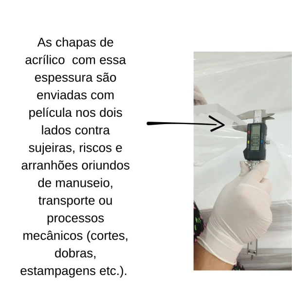 Chapa Acrilica Transparente  1000x500mm Esp.de 10mm