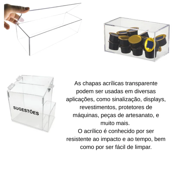 Chapa Acr�lica Transparente  1000x500mm Esp. De 2,0mm