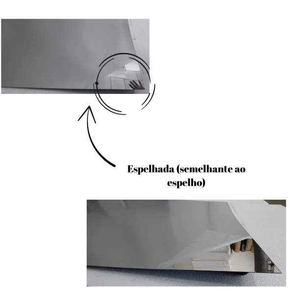 Placa Acr�lica Espelhada Prata 500x500mm Esp. 2,0mm
