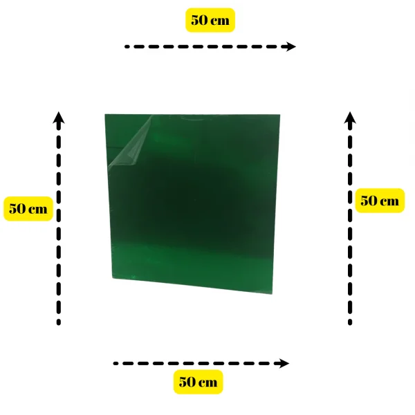 Placa Acr�lica Espelhada Verde 500x500mm Esp. 2,0mm