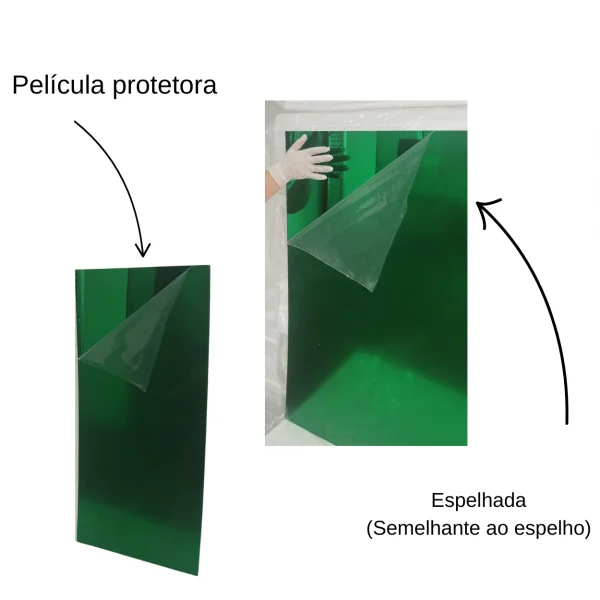Placa Acr�lica Espelhada Verde 500x500mm Esp. 2,0mm
