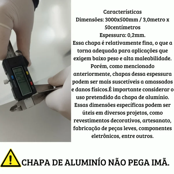Chapa Alum�nio Lisa (Moldes Artesanais) 3,0m x 50cm Espessura 0,2mm