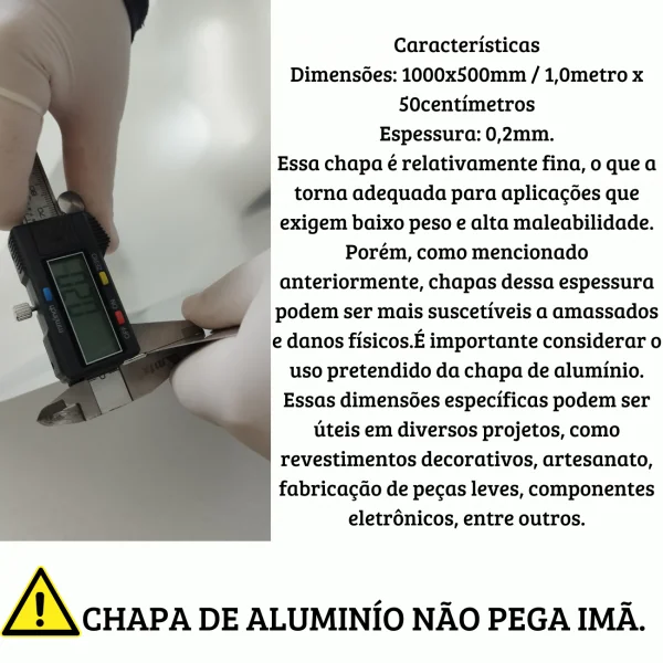 Chapa Alum�nio Lisa (Moldes Artesanais) 1,0m x 50cm Espessura 0,2mm