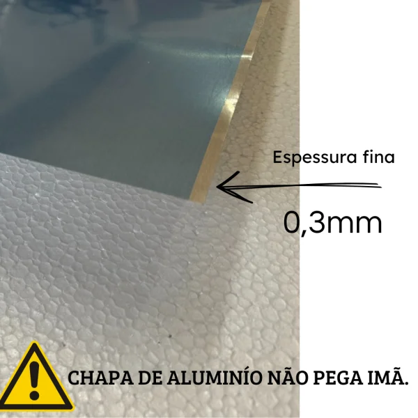 Chapa Aluminio Lisa 2000x1000mm Na Esp. De 0,3mm