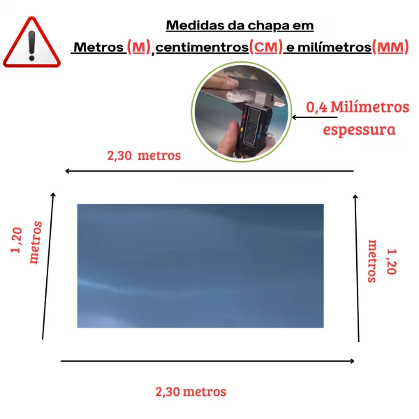 Chapa Para Fechamento De Port�o 2,30mt X 1,20mt Esp. 0,4mm