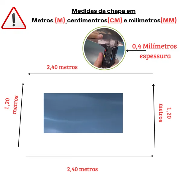 Chapa Para Fechamento De Port�o 2,40mt X 1,20mt Esp. 0,4mm