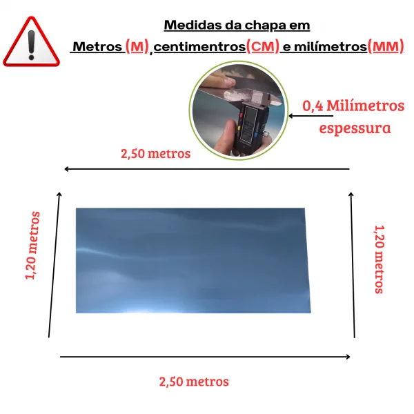 Chapa Para Fechamento De Port�o 2,50mt X 1,20mt Esp. 0,4mm