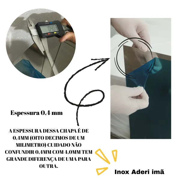 Chapa A�o Inox 430 Alto Brilho 2000x1250mm Na Esp. De 0.4mm
