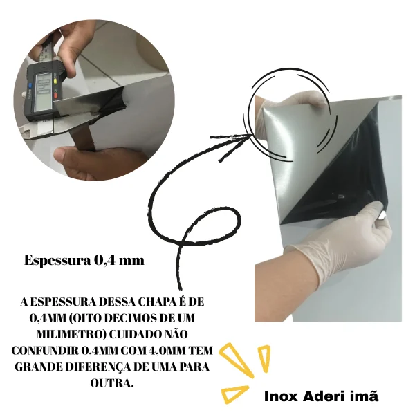 Chapa A�o Inox 430 Escovado 1000x500mm Na Esp. De 0,4mm