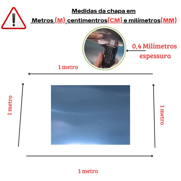 Placa Alum�nio Liso 1,0m X 1,0m Na Esp. De 0,4mm