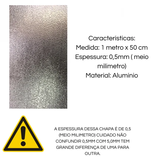 Chapa Aluminio Stucco 1000x500mm Na Esp. De 0,5mm (estuque)