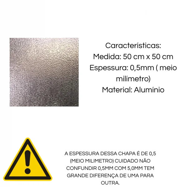 Chapa Aluminio Stucco 500x500mm Na Esp. De 0,5mm (estuque)