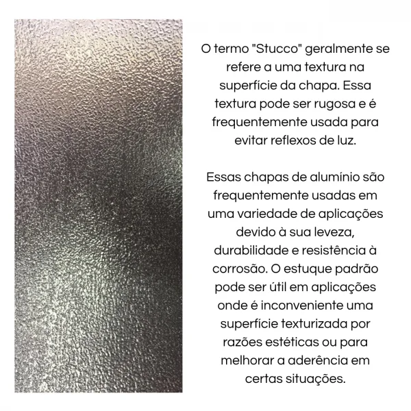 Placa Alum�nio Stucco 1,0m X 1,0m Esp. 0,5mm