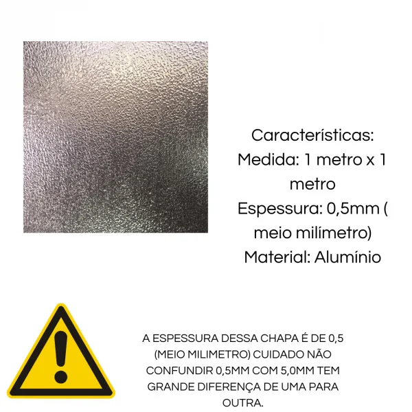 Placa Alum�nio Stucco 1,0m X 1,0m Esp. 0,5mm