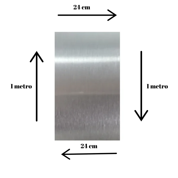 Chapa A�o Inox 430 Escovado 1,0mt x24cm Na Esp. De 0,5mm