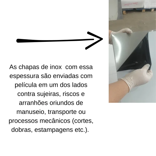 Chapa A�o Inox 430 Escovado 1000x500mm Na Esp. 0,5mm