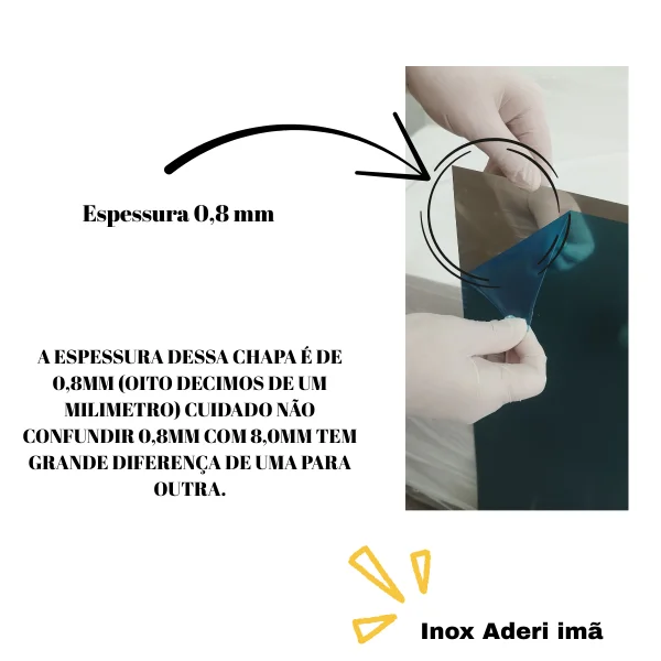 Chapa A�o Inox 430 Alto Brilho 1000x500mm Na Esp. De 0,8mm