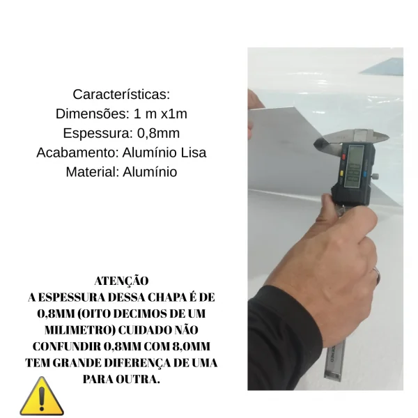Placa Aluminio Liso 1,0m X 1,0m Esp. 0,8mm