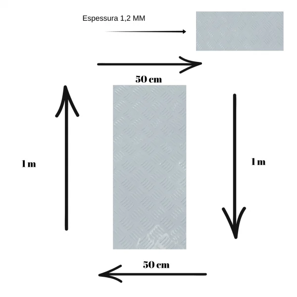Chapa Aluminio Xadrez Branca 1000x500mm Na Esp. De 1,2mm