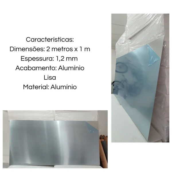 Chapa Aluminio Lisa 2000x1000mm Na Esp. De 1,2mm