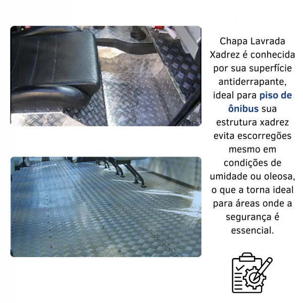 Chapa Alum�nio Lavrada Xadrez 3,00mt x 1,25mt Na Esp. 2,7mm