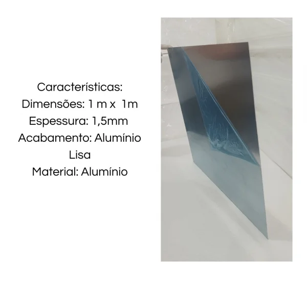 Chapa Alum�nio Lisa 1000x1000mm Na Esp. De 1,5mm
