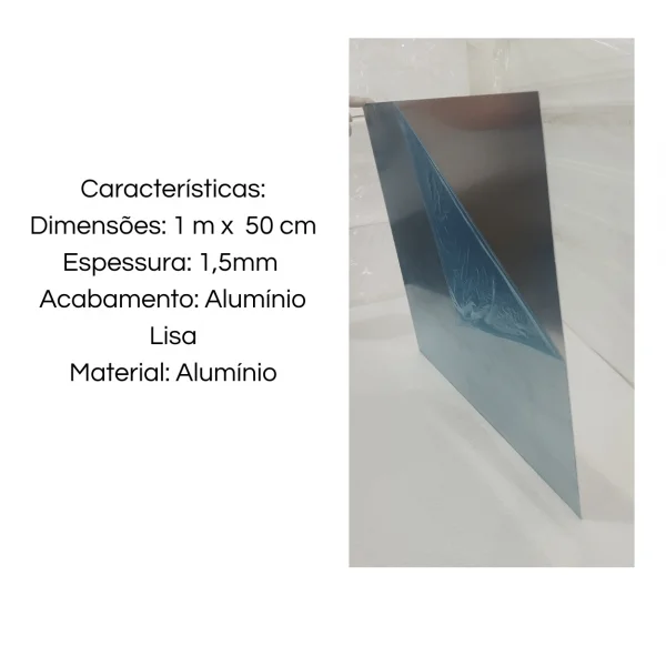Placa Alum�nio Liso 50cm X 50cm Esp. 1,5mm