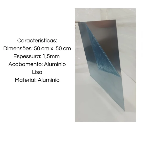 Placa Alum�nio Liso 50cm X 50cm Esp. 1,5mm