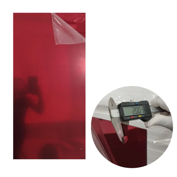 Placa Acr�lica Espelhada Vermelha 1000x500mm Esp. 2,0mm
