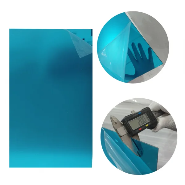 Placa Acr�lica Espelhada Azul 1000x500mm Esp. 2,0mm