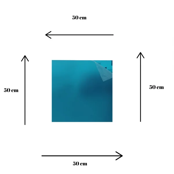Placa Acr�lica Espelhada Azul 500x500mm Esp. 2,0mm