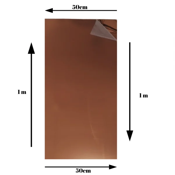 Placa Acr�lica Espelhada Bronze 1000x500mm Esp. 2,0mm