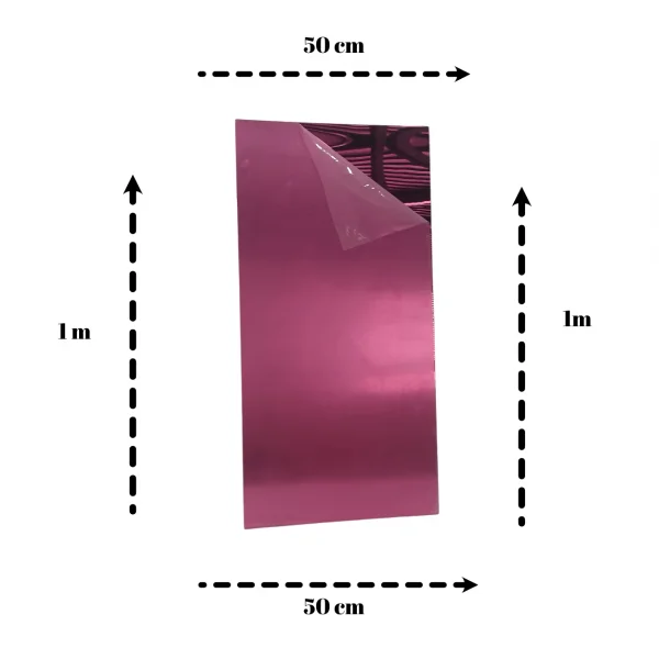 Placa Acr�lica Espelhada Rosa 1000x500mm Esp. 2,0mm