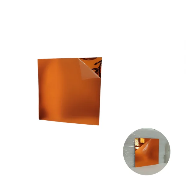 Placa Acr�lica Espelhada Laranja 500x500mm Esp. 2,0mm