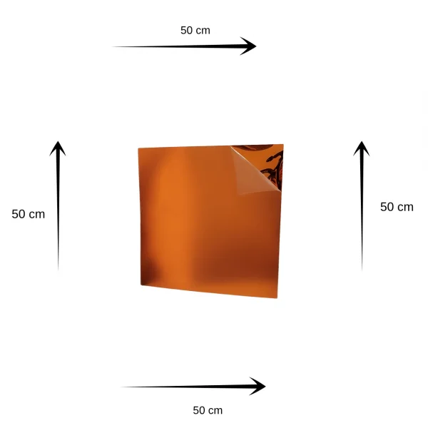 Placa Acr�lica Espelhada Laranja 500x500mm Esp. 2,0mm