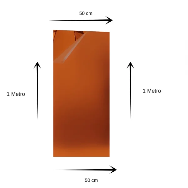 Placa Acr�lica Espelhada Laranja 1000x500mm Esp. 2,0mm