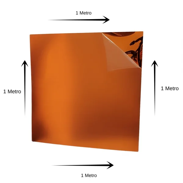 Placa Acr�lica Espelhada Laranja 1000x1000mm Esp. 2,0mm