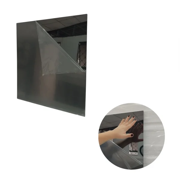 Placa Acr�lica Espelhada Cinza 500x500mm Esp. 2,0mm
